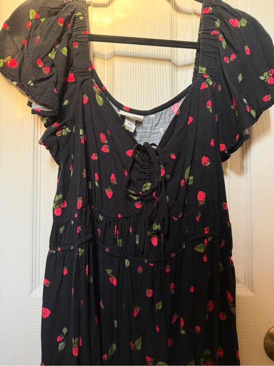 Ava & Viv Dresses & Skirts - Ava & Viv Black Strawberry-Print Long Dress